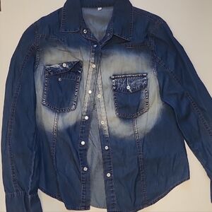 Denim Button-Up Shirt